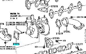 JUNTA ENTRADA TURBO HILUX-SW4 2005-2015 1KD "DE COMPRESOR A TURBO" ORIGINAL