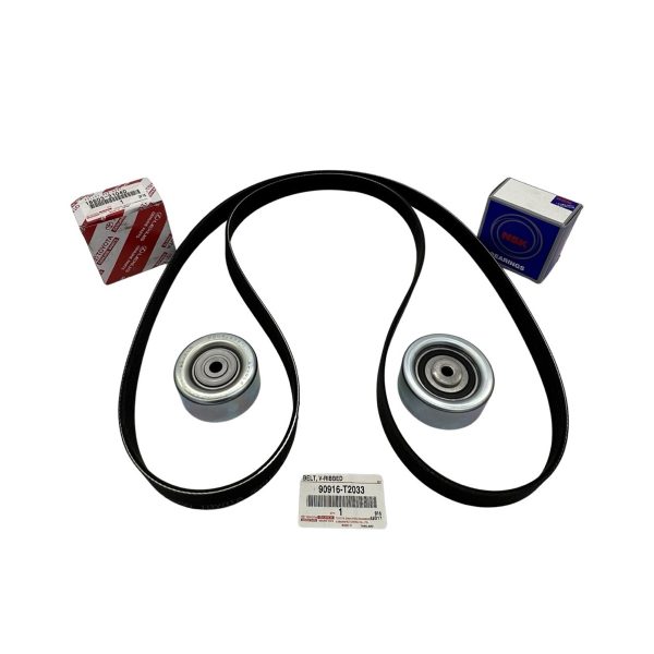 KIT CORREA MULTIVIA Original + POLEAS  AUXILIAR HILUX 2016-2024 - Imagen 1