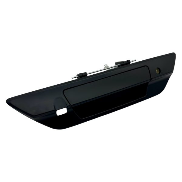 MANIJA DE PORTON NEGRA  HILUX 2016-2023 C/D SRX CON AGUJERO CAMARA Y LLAVE SPT - Imagen 1