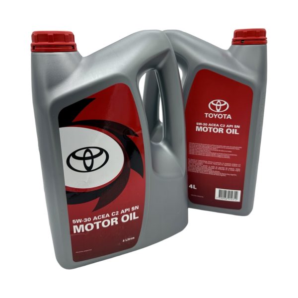 2 BIDONES  X 4LTS ACEITE MOTOR  SINTETICO 5W/30  ACEAC2 API ORIGINAL TOYOTA - Imagen 1