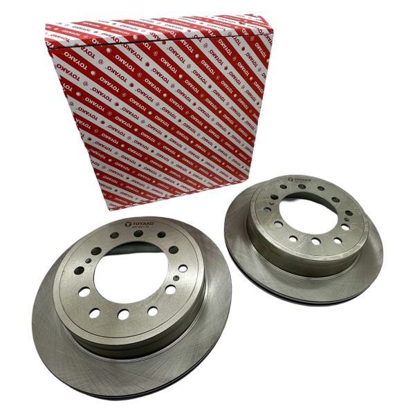 JUEGO DE DISCO DE FRENO TRASEROS SW4 2016-2025/ HILUX 2024-2025/ PRADO 2009-2015 TOYAKO - Imagen 1