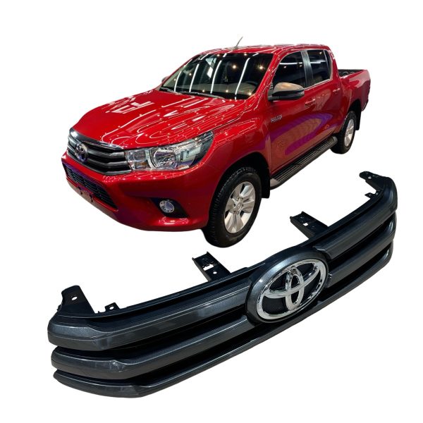PARRILLA DE FRENTE HILUX SR 2016-2018 *GRIS BRILLOSA* COMPLETA - Imagen 1