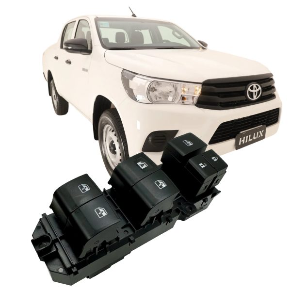 1_638883634767781396 CONJUNTO TECLA LEVANTA CRISTAL HILUX 2016-2024 DX / 2016-2020 SR DEL IZQ 848200K250 (18 pines) SPT - Imagen 1