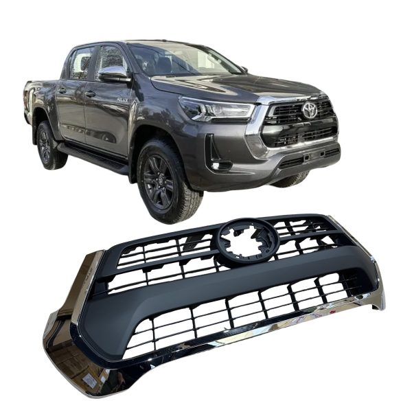 PARRILLA DE FRENTE HILUX 2021-2025 SRV *MOLD CROMADA* SIN LOGO FAL - Imagen 1