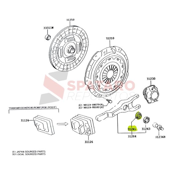 RETEN DE PIVOTE HORQUILLA EMBRAGUE HILUX-SW4 2016-2023 REVO - Imagen 2