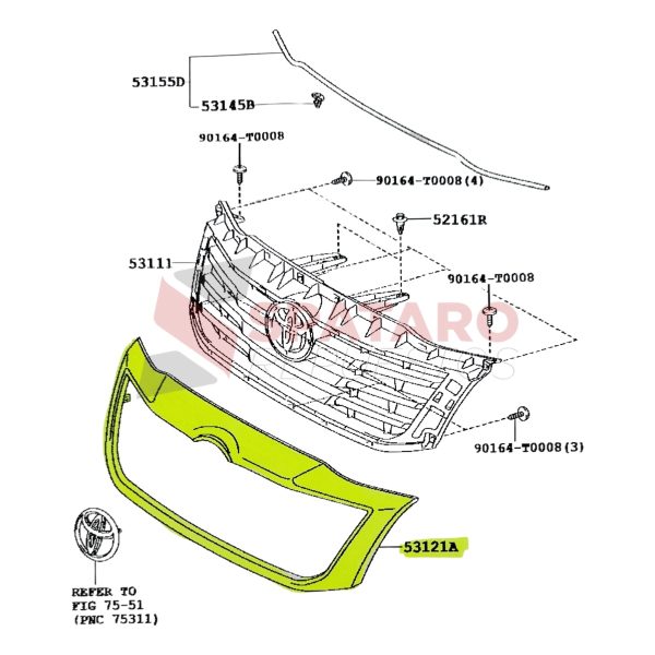 MOLDURA DE PARRILLA HILUX 2012-2015 SR-SRV CROMADO - Imagen 2