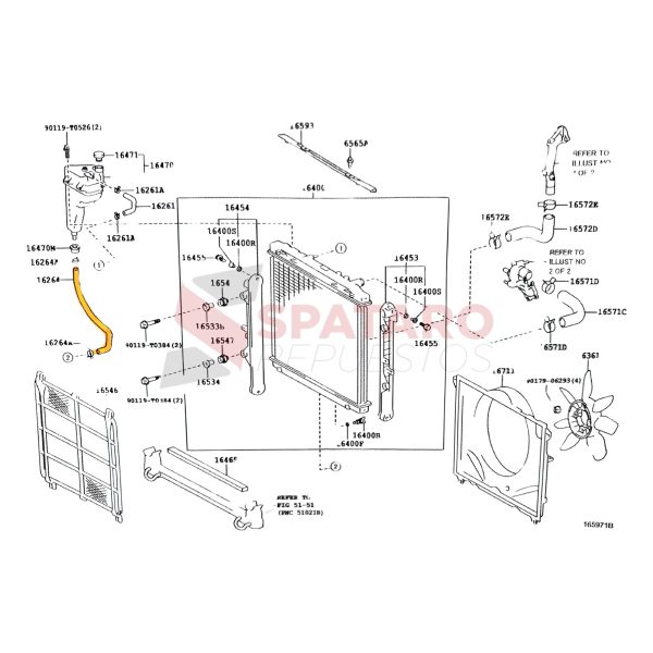MANGUERA DE DEPOSITO A RADIADOR HILUX-SW4 2016-2025 REVO EX 162640L120 Original - Imagen 2