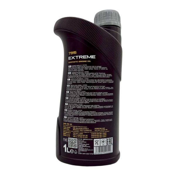 ACEITE DE MOTOR MANNOL 5W40 SINTETICO X 1L EXTREME -MANNOL- - Imagen 2