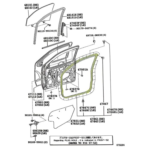 BURLETE PUERTA DELANTERA HILUX 2016-2021 S/C IZQUIERDA "VA EN PUERTA" - Imagen 2