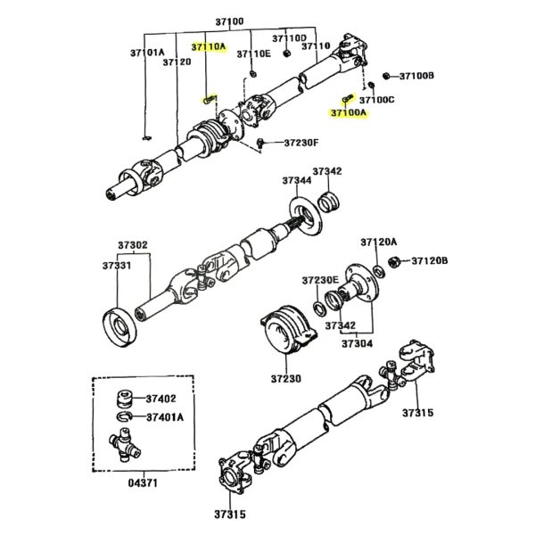 BULON DE YUGO DE CARDAN HILUX 2001-2004 3.0  5L - Imagen 2