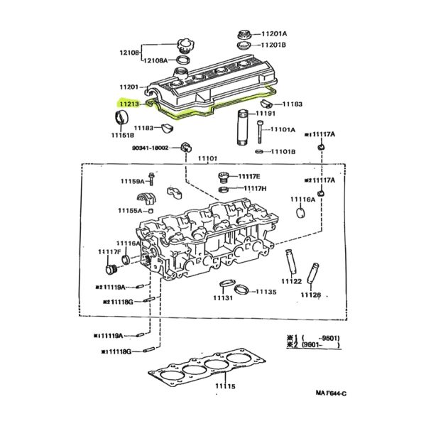 JUNTA DE TAPA DE VALVULAS CORONA 1994-1997  / RAV4 3SFE SPT - Imagen 2