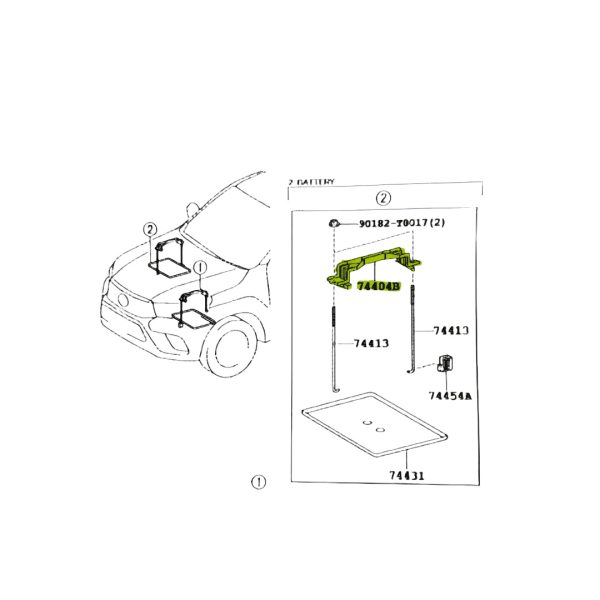 ABRAZADERA DE BATERIA HILUX-SW4 2016-2021 REVO Original - Imagen 3