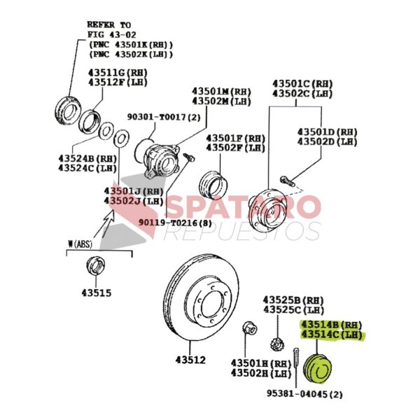 TAPA CHAPA PUNTA EJE HILUX 2005-2015 4X2 4X4 VIGO - Imagen 3