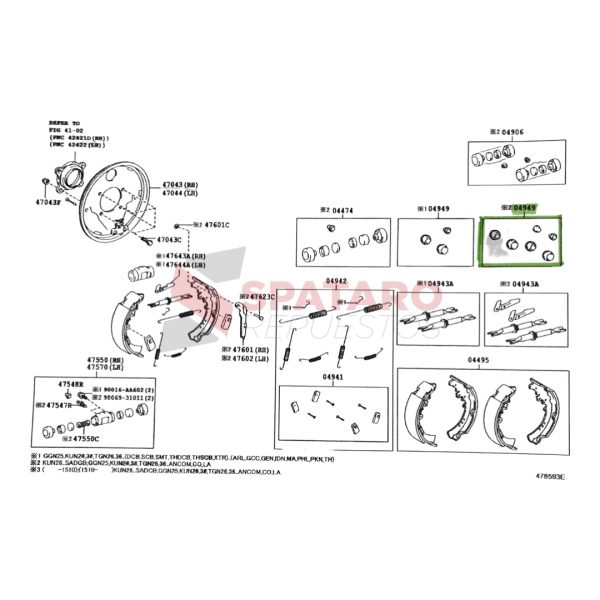 JGO TAPON PLATO FRENO TRASERO HILUX 2005-2015 - Imagen 3