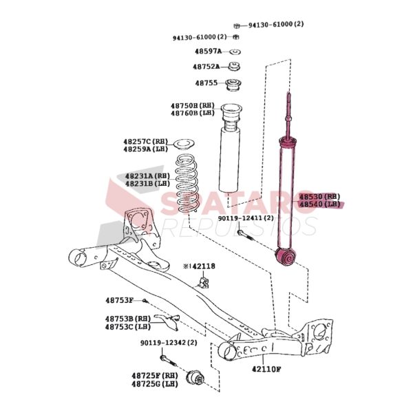JUEGO DE AMORTIGUADORES TRASEROS  ETIOS 2013-2022  Sachs - Imagen 3