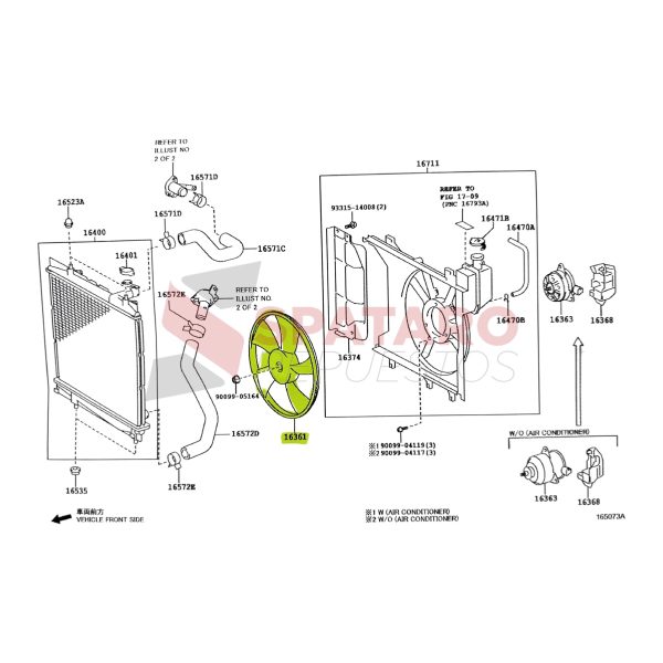 PALETA DE VENTILADOR ETIOS 2013-2015 ORIGINAL - Imagen 3