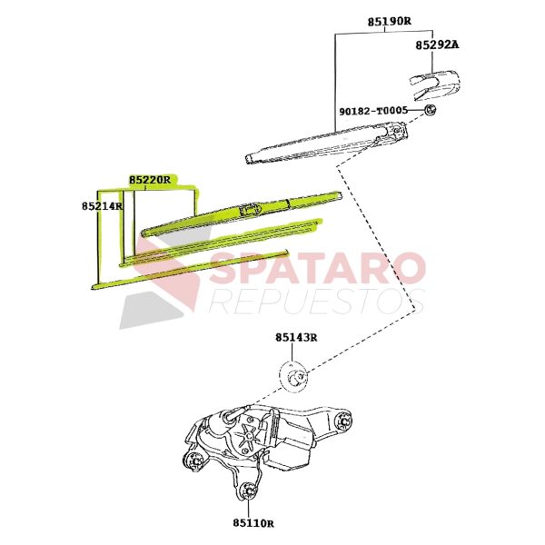 ESCOBILLA TRASERA COMPLETA SW4 2016-2024 Original - Imagen 3