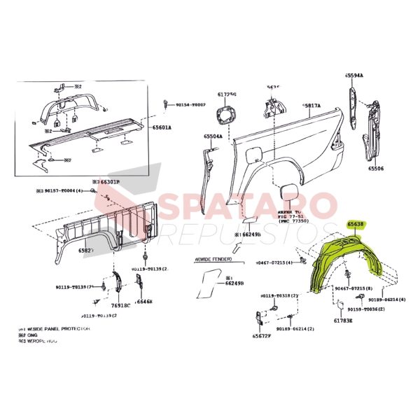GUARDAPLAST TRASERO HILUX 2016-2023 *DX* IZQUIERDO Original - Imagen 3