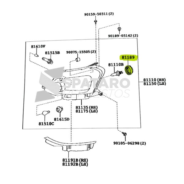 GUARDAPOLVO OPTICA HILUX 2005-2015 / ETIOS / YARIS ORIGINAL - Imagen 3