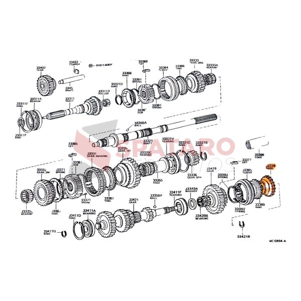 ENGRANAJE  SEPARADOR 5TA HILUX 1992-2004 TODAS S/TURBO - Imagen 3