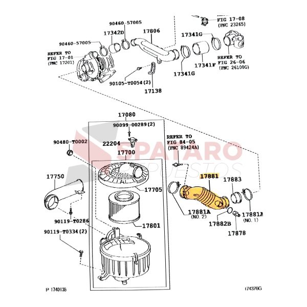 MANGUERA DE FILTRO AIRE HILUX 2005-2011 2.5 2KD  Original - Imagen 3