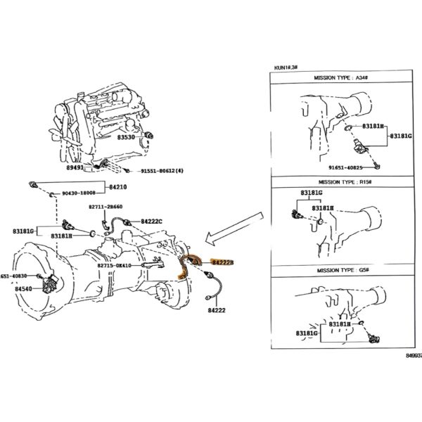 BULBO INTERRUPTOR INDICADOR TRANSFERENCIA N2 HILUX 2005-2015 VIGO ORIGINAL - Imagen 3