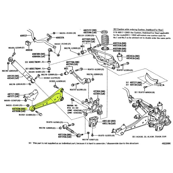 PARRILLA SUSPENCION TRASERA RAV4 2006-2012 DERECHA TOYAKO - Imagen 3