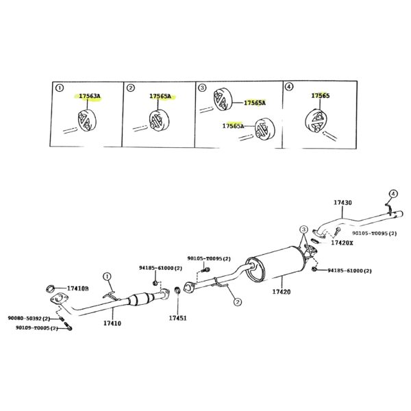 SOPORTE GOMA CAÑO ESCAPE HILUX 2005-2015 VIGO TAIWAN - Imagen 3