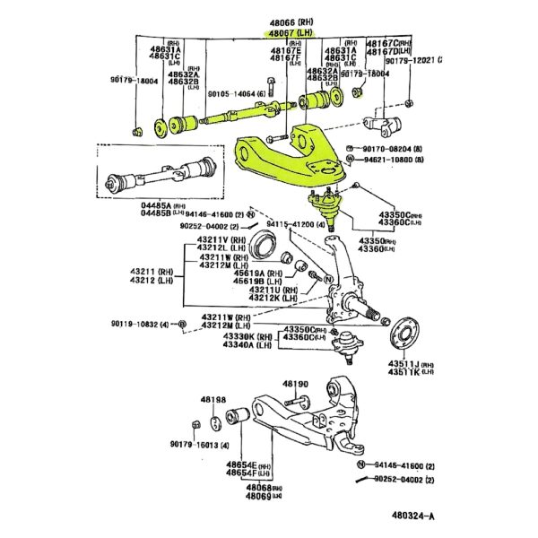 PARRILLA SUPERIOR IZQUIERDA TOYOTA HILUX 3L 4X4 5L TODAS con rotula - Imagen 3