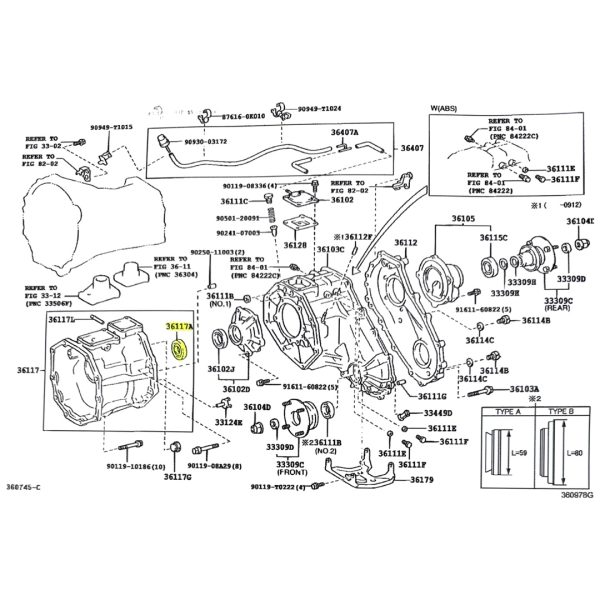 RETEN ENTRE CAJA-TRANSFERENCIA/ LADO CAJA  HILUX-SW4 2005-2015 1KD-2KD giro izq Taiwan - Imagen 3