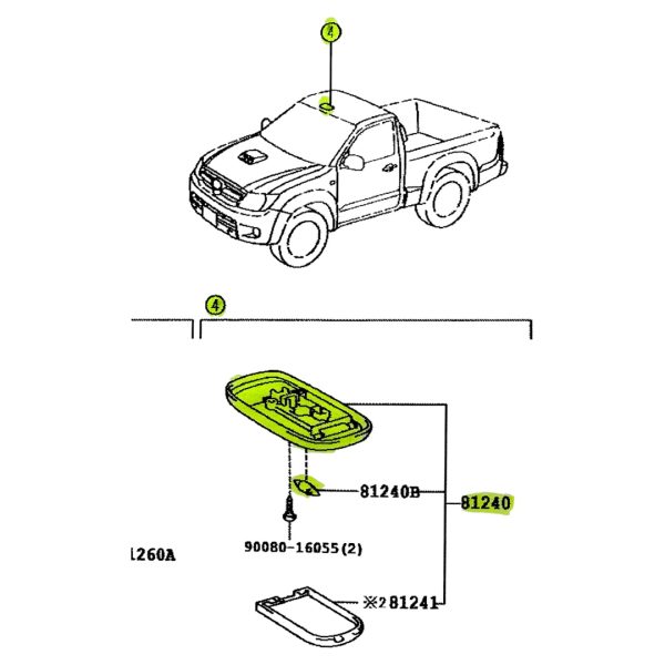 PLAFONIER TECHO / LUZ INTERIOR HILUX 2005-2015 SW4 SPT - Imagen 3