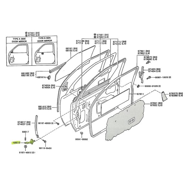RIENDA DE PUERTA DELANTERA HILUX 1992-2004 DERECHA-IZQUIERDA SPT - Imagen 3