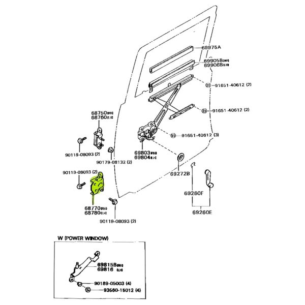 BISAGRA DE PUERTA HILUX 1992-2004 TRASERA INFERIOR DERECHA - Imagen 3