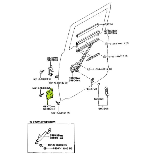 BISAGRA DE PUERTA HILUX 1992-2004 TRASERA INFERIOR IZQUIERDA - Imagen 3