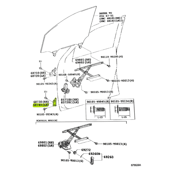 BISAGRA PUERTA  HILUX 2016 DELANTERA INFERIOR IZQUIERDA - Imagen 3