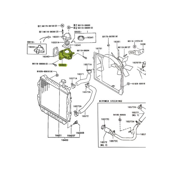 BASE DE TERMOSTATO HILUX  1990-2001 2.8 3L Taiwan - Imagen 4
