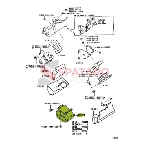 TACO DE CAJA TOYOTA HILUX 1992-2004 4X4 ORIGINAL - Imagen 4
