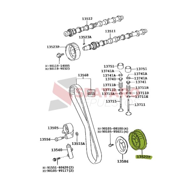 ENGRANAJE DISTRIBUCION/BOMBA ALTA  HILUX-SW4 2005-2015 2KD/1KD VIGO - Imagen 4