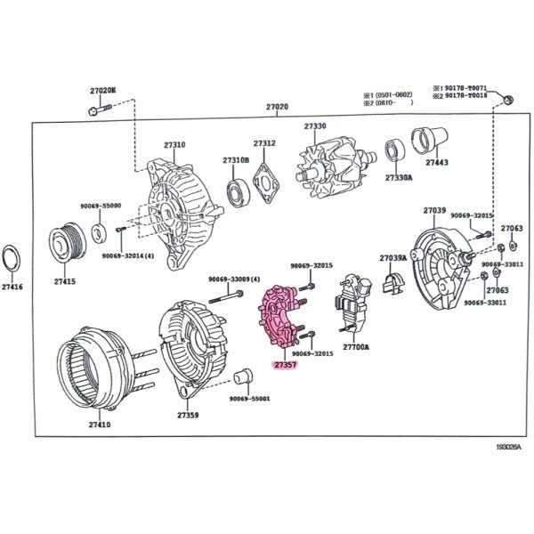 PLAQUETA DE ALTERNADOR HILUX-SW4 2005-2015 VIGO 1KD-2KD TIPO BOSCH NOSSO - Imagen 4