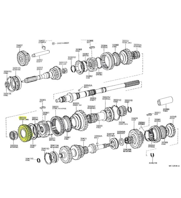ENGRANAJE DE CAJA TOYOTA HILUX 1994-2004 2 DA 3L-5L 2.8-3.0 - Imagen 4