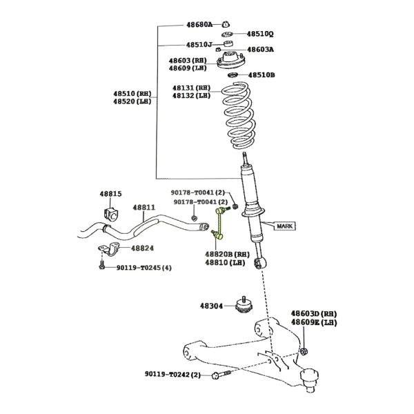 BIELETA BARRA ESTABILIZADORA HILUX-SW4 2005-2024 DERECHA VIGO-REVO Chase-K.R.C - Imagen 4