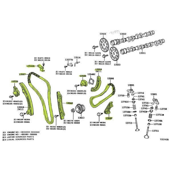 KIT DISTRIBUCION HILUX-SW4 2016-2024 2.4-2.8 1GD-2GD REVO Taiwan - Imagen 4