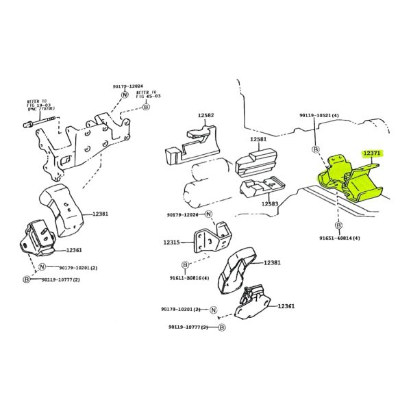 TACO  DE CAJA HILUX 1992-2004 *4X2* MOTOR 3L-5L ORIGINAL - Imagen 4