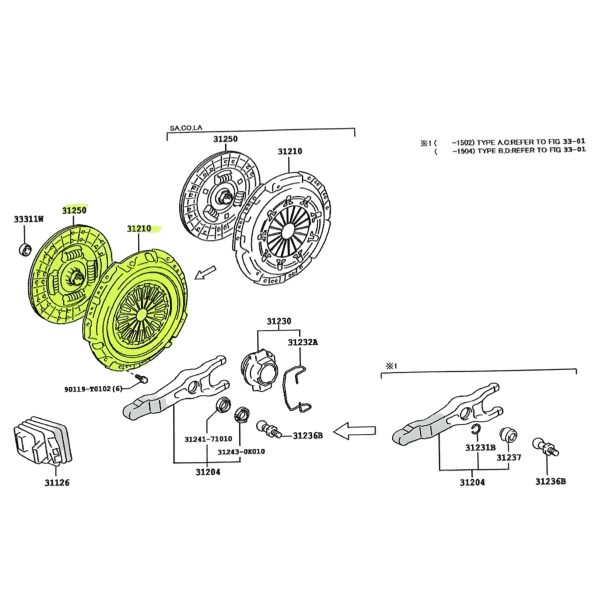 KIT PLACA *AISIN*Y DISCO *TOPASIA* EMBRAGUE HILUX 2005-2015 2KD (placa aisin-disco topasia) - Imagen 4