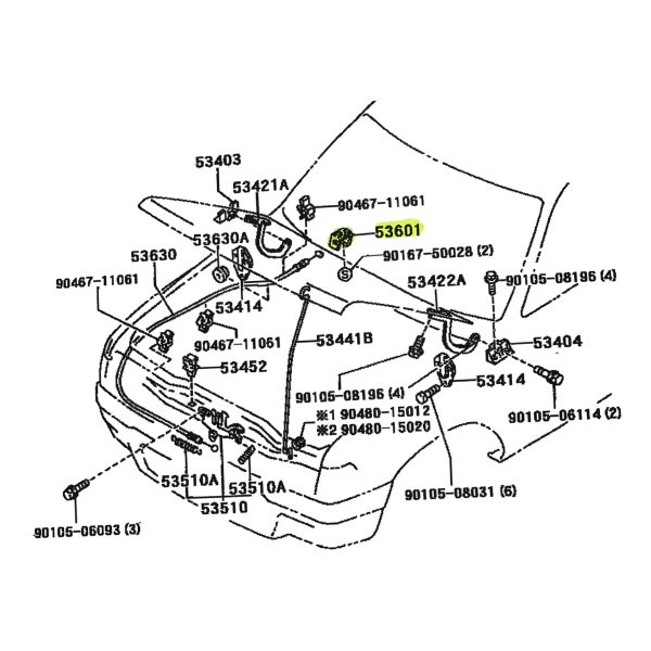 PALANCA TIRA CAPOT HILUX 1992-2004  2.8-3.0 3L/5L Taiwan - Imagen 4