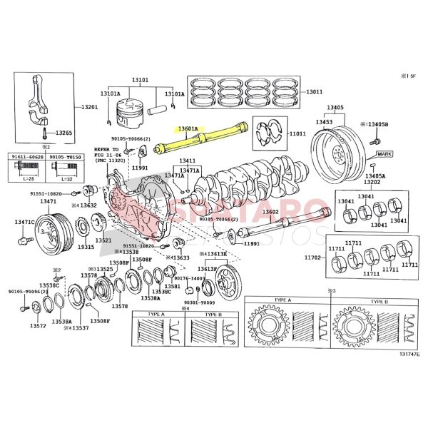 EJE BALANCEADOR HILUX-SW4 2005-2015 1KD VIGO LETRA R Original - Imagen 5