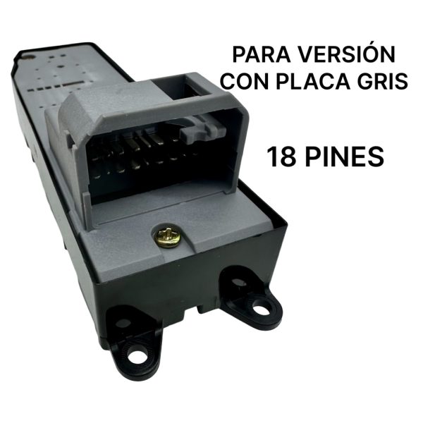CONJUNTO TECLA LEVANTA CRISTAL HILUX 2005-2015/ SW4 2005-2015  DEL IZQ *PLACA GRIS*  18 PINES SPT - Imagen 5