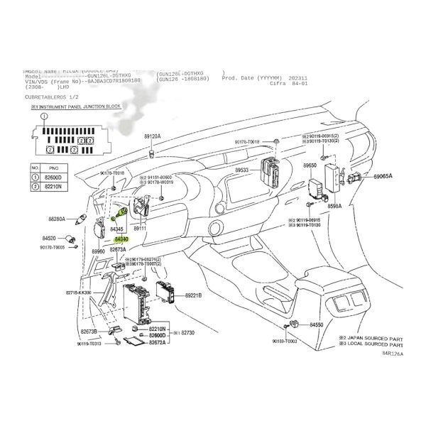 BULBO INTERRUPTOR STOP HILUX-SW4 2022-2024 / COROLLA 2020-2024 SPT - Imagen 5