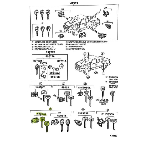 CILINDRO DE ARRANQUE HILUX-SW4 2005-2015 VIGO Taiwan - Imagen 5