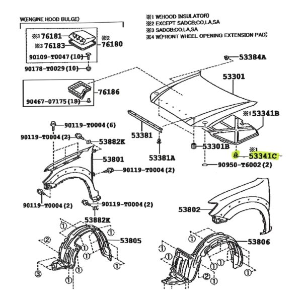 JGO X 10 CLIP AISLADOR CAPOT HILUX-SW4 2005-2015 / ETIOS  SPT - Imagen 6